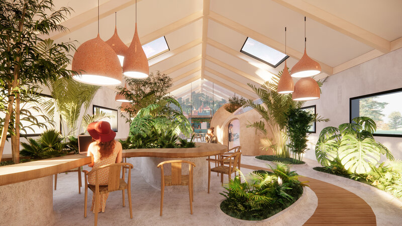 Regenerative building with local natural materials